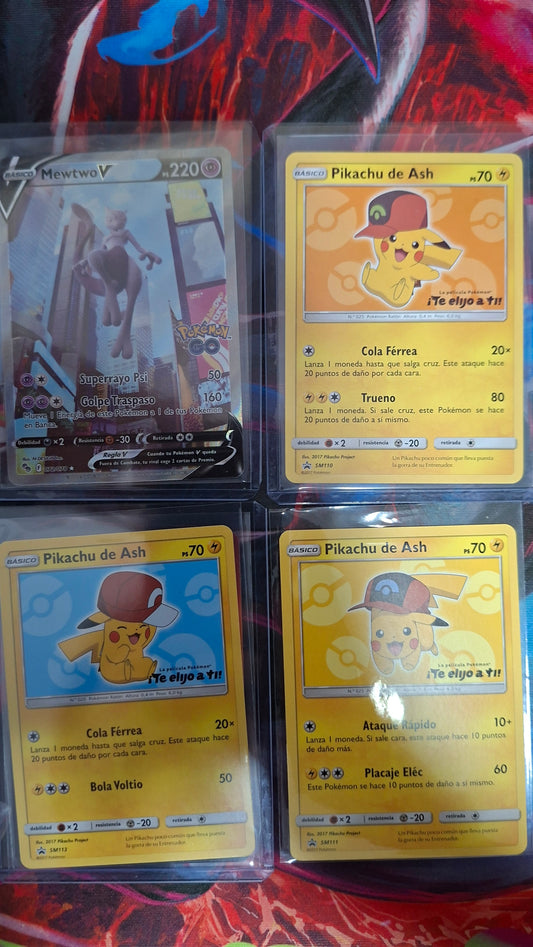 Pack Cartas, Mewtwo V PGO y Pikachus de Te elijo a ti